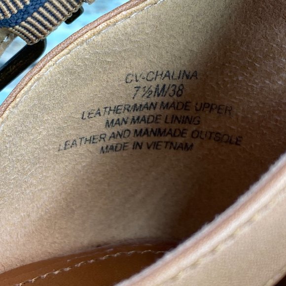 Crown Vintage Chalina Platform Sandal Womens Size 7.5M Gold Leather Wedge Heels - Picture 12 of 12